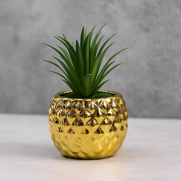 Golden Ceramic Poted Table Plants(Cd 10) (4 Inch Approx)