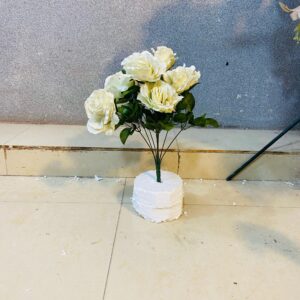 Artificial Cute White Silk Roses Bunches