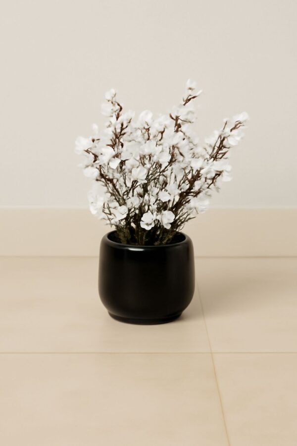 Artificial Baby Blossom Bulk Flower With Ceramic Pots.(9inch Approx)