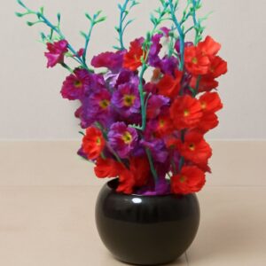Blossom Flowers With Round Cermaic Planter (15inch Approx)