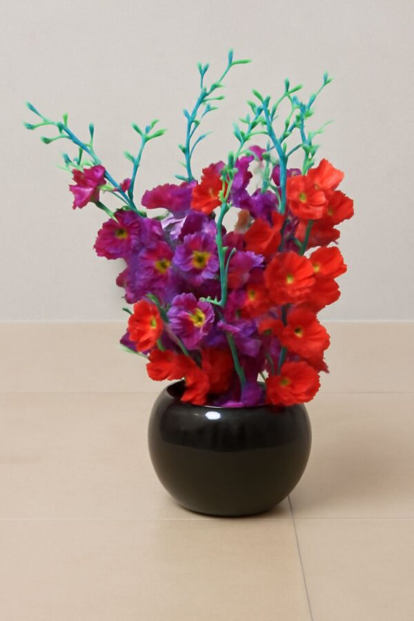 Blossom Flowers With Round Cermaic Planter (15inch Approx)