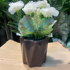 Bloom in Style – Designer Ceramic Pot with Artificial Flowers