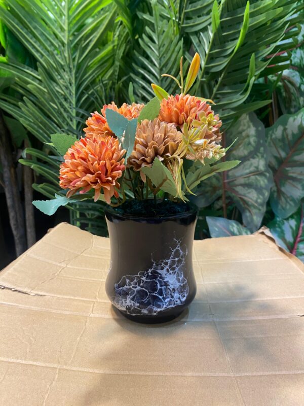 Elegant Artificial Flowers in Classic Ceramic Pot