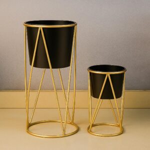 Metal Round Stand 2 Piece Planters Set (18" n 24" Approx)