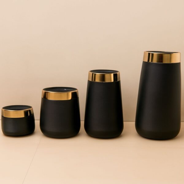 Fiber Glass Planters With Golden Steel Borders