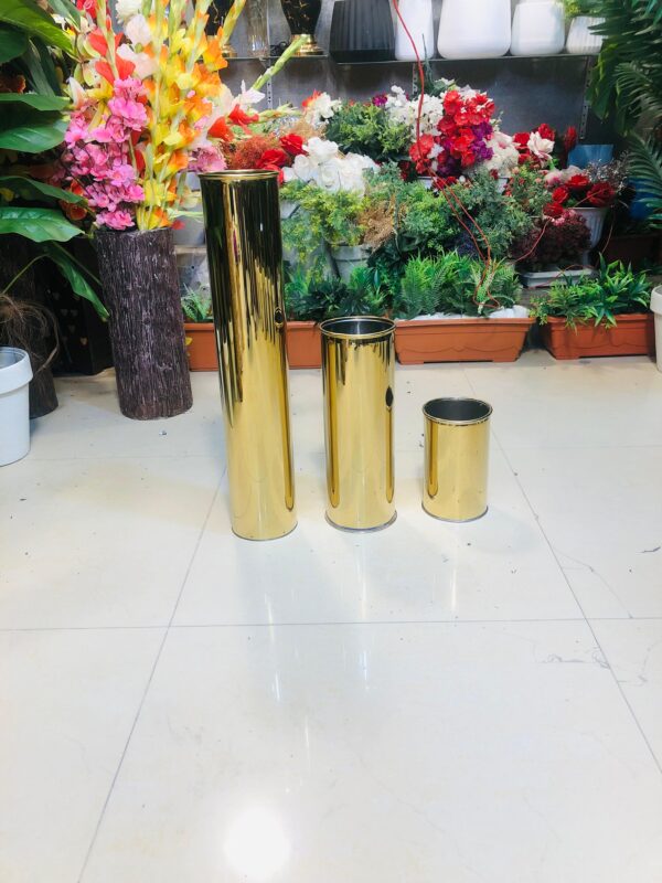 Luxury Gold Steel Cylinder Vases